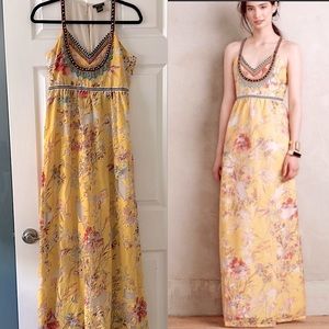 Anthropologie Floral Maxi Dress by Vineet Bahl